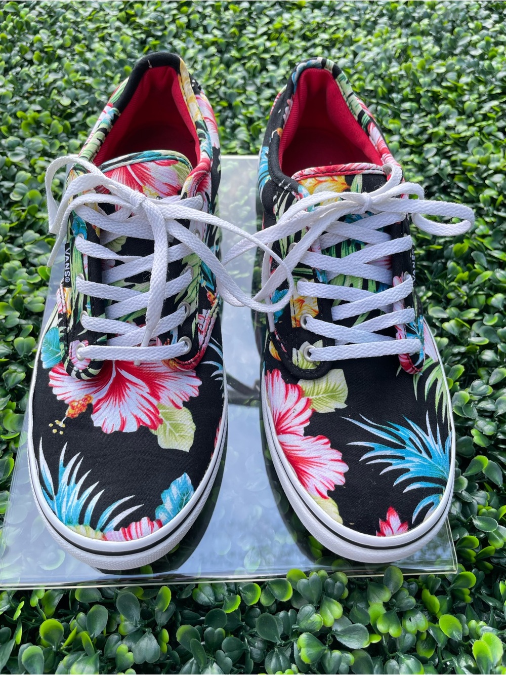 Vans Womens Hawaiian Tropical Print Low Top Sneakers Shoes Multicolor Sz 8